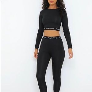 pretty little thing leggings and crop top set
